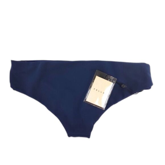 NWT Fella Swim Ron Bonded Hipster Bikini Bottom Midnight Blue Small Minimal Boho - Picture 1 of 7